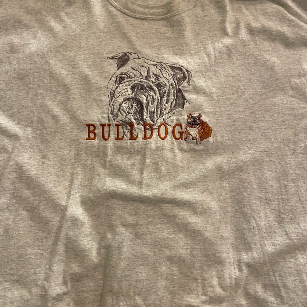 embroidered bulldogs oversized tee
